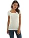 PattyBoutik Women Shadow Stripe Raglan Short Sleeve Knit Top (Ivory Small)