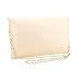 GEARONIC Clutch Purses, PU Leather Evening Envelope Clutch Handbags Womens Crossbody Bag with Chain Strap Beige