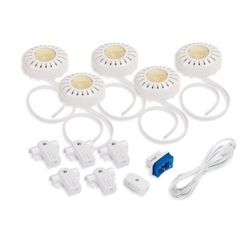 Amertac XPV50HCL 20-Watt Xeon Direct-It Accent Light Kit Pucks, White, 5-Pack