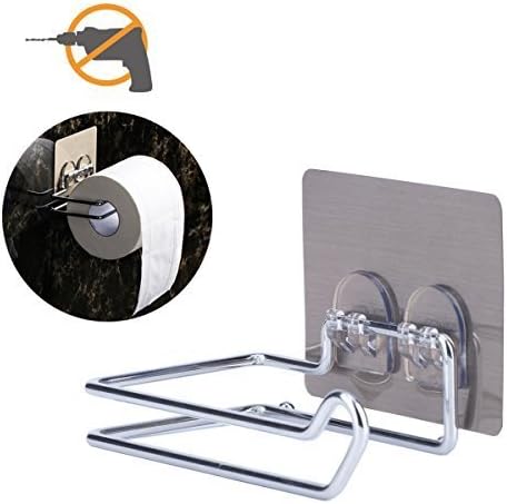 Toilet Paper Holder Laungda Toilet Roll Holder Self Adhesive Chrome Tissue Roll Wall Mount