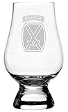 United States Army 10th Mountain Division Etched Glencairn Crystal Whisky Glass