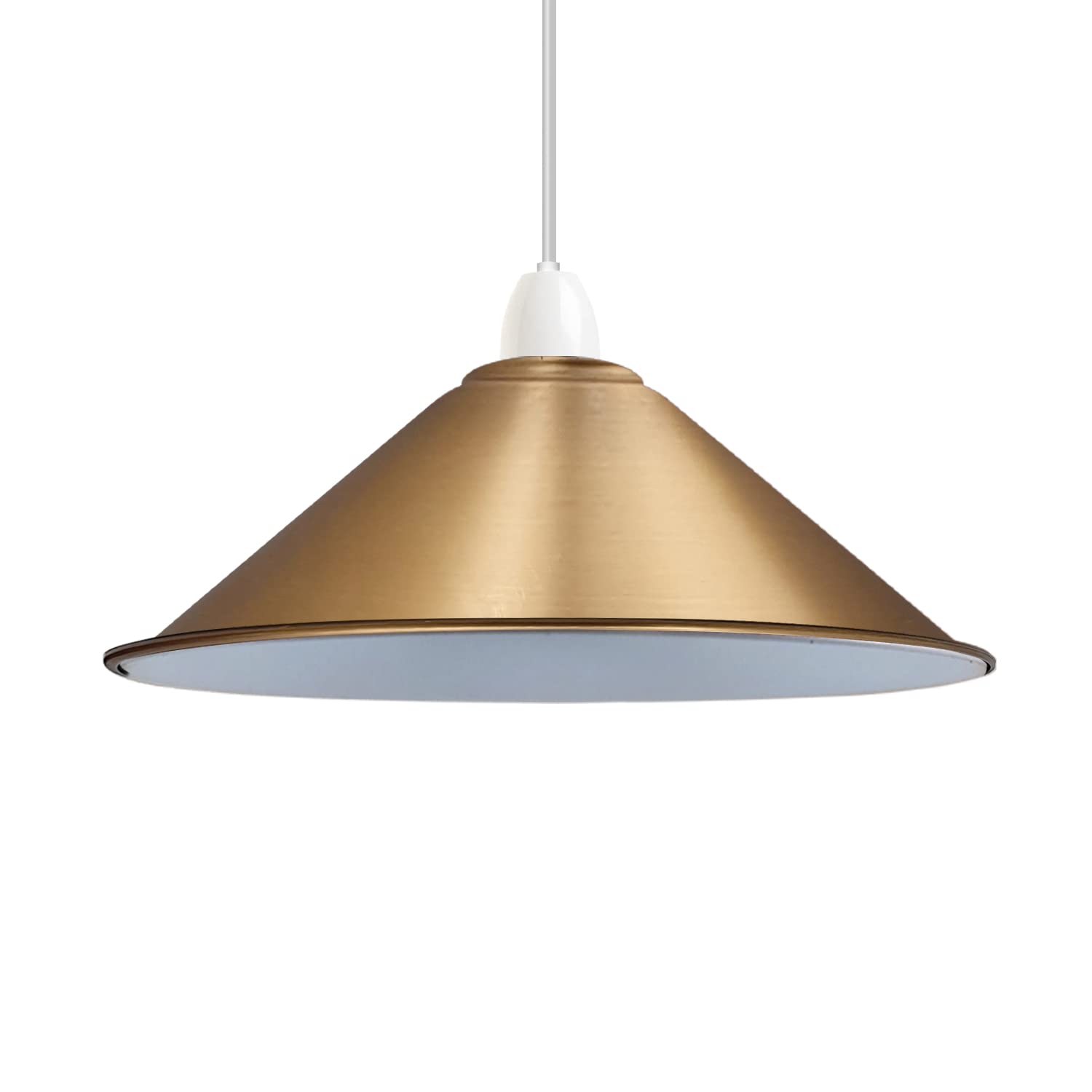 Yellow Brass Metal Lamp Shades 22cm Light Shade Ceiling – Modern Lampshades for Ceiling Lights, Lamp Shades for Table Lamps, Floor Lamps, Living Room, Bedroom, Home Décor