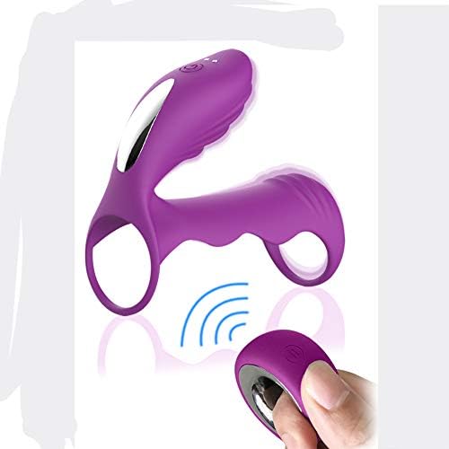 Vibration Ring Rechargeable Play Ring, Super Elastic Safety Silicone, Silent Waterproof Men's Vibration Silicone Ring to Delay Ring Silicone Massage Ring Increase Combat Power,Purple