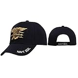 Navy Seal -Special Military Unit Uniform Style Baseball Cap Hat Black w/ High-Density 3D Embroidery of Logo and Lettering