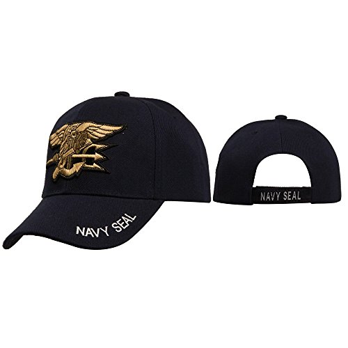Navy Seal -Special Military Unit Uniform Style Baseball Cap Hat Black w/ High-Density 3D Embroidery of Logo and Lettering