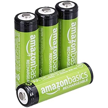 AmazonBasics AA Rechargeable Batteries, Pre-charged - Pack of 4 (Appearance may vary)