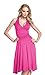 Glamour Empire Women's Halterneck Summer Skater Party Jersey Dress
