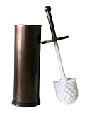 YoYo Moon Bronze Toilet Brush for Tall Toilet Bowl with Lid Brush Holder