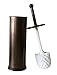 YoYo Moon Bronze Toilet Brush for Tall Toilet Bowl with Lid Brush Holder
