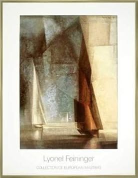 Bild mit Rahmen: Lyonel Feininger, 'Stiller Tag am Meer III', 70 x 90 - Aluminium Classic: Gold poliert