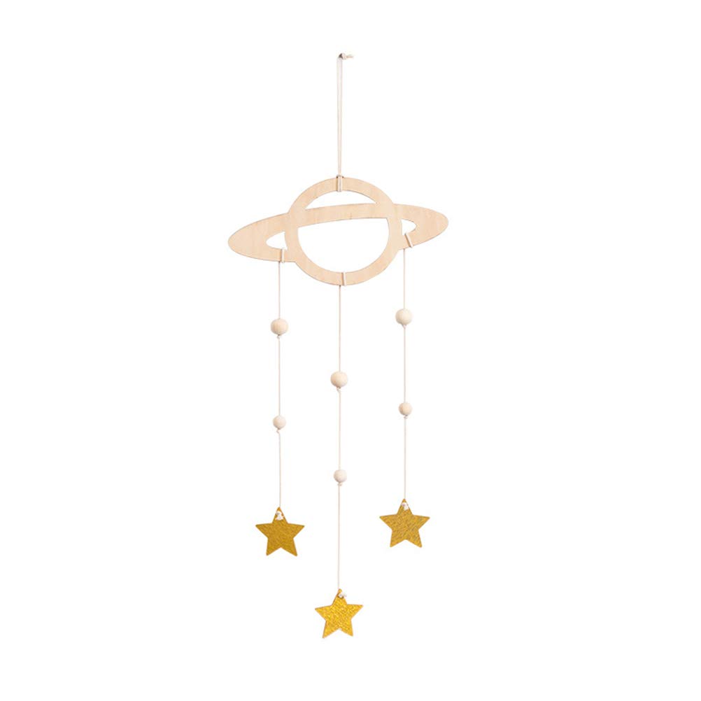 Amazon Com Lioobo Nursery Ceiling Mobile Wooden Planet Star