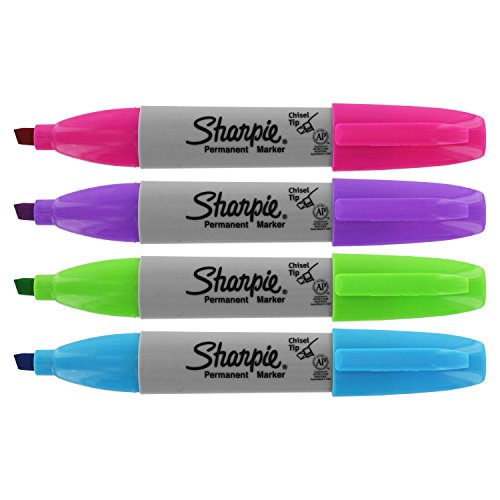 Sharpie Permanent Marker, Chisel Tip, Assorted Fashion Colors, 4Count Pricepulse