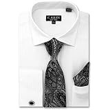 C. Allen Men's Long Sleeve Dress Shirt With Tie, Handkerchief & Cufflinks Set - Regular Fit Combo - View #8