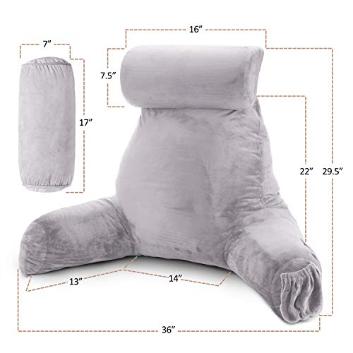 Clara Clark Reading Pillow Adult, Back Pillow for Sitting in Bed