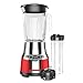 BLACK+DECKER BL1821RG-P FusionBlade Digital Blender with 6-Cup Glass Jar and 20 Ounce BPA-Free Portable Personal Blender Jar, Red/Stainless Steel Blender