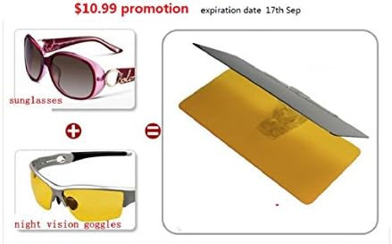 Professional HD Day-Night Vehicle visors extender Glasses for dark driving,anti glare 2 in 1 Yellow Lens Night Vision Glasses &amp; sun glasses Day Time,quickly install and easy to storage