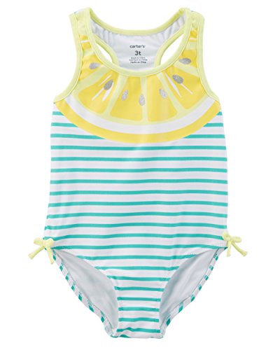 Carter's Baby Girls' One Piece Swimsuit, Lemon Stripe, 6 Months