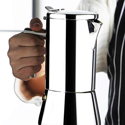 Lwieui Espressokocher Moka Pot Edelstahl Espresso-Topfhaupt Kleine Espressomaschine Haushalt Stovetop Kaffeemaschine… – Bild 6