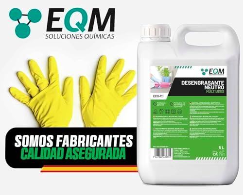 EQM - ECO-111 - Desengrasante Neutro Todo en Uno - 5L - Potente, Seguro y Respetuoso con Todas las Superficies - Hogar, Industria, Vehículos, Barcos, Hoteles, etc