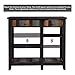 VASAGLE Microwave Cart with Drawer, Kitchen Baker’s Rack with Colorful Storage Shelf, Microwave Oven Stand, Solid Wood Legs, Rustic Style, Country Brown for Living Room Kitchen UKKC03GL