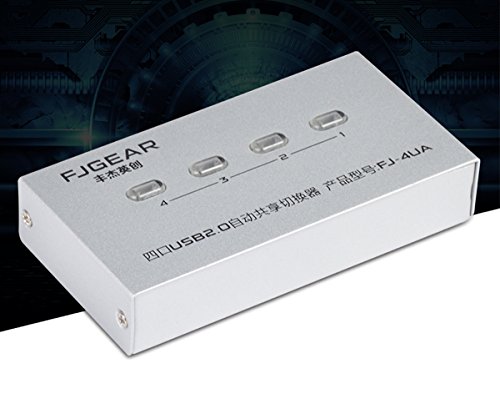C-Zone High Speed 4 Port USB 2.0 Switch Hub Sharing Switcher Auto Printer Scanner Externa-white