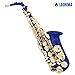 LAGRIMA Professional E Flat Alto Saxophone with Tuner, Case, Mouthpiece, Cleaning Cloth Rod, Glove, Neck Strap for Beginners Adult (Blue)