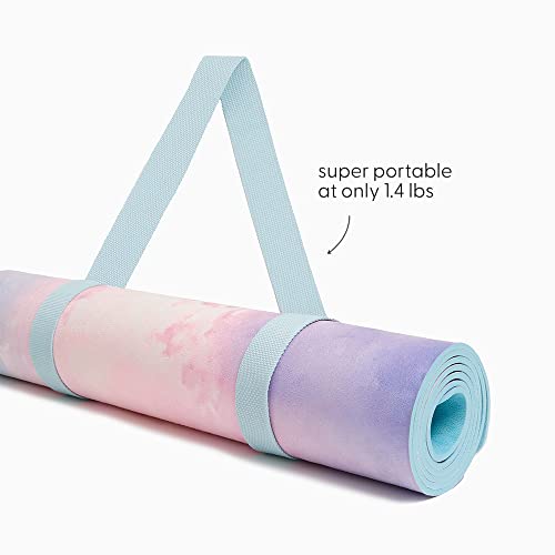 POPFLEX by Blogilates Heart in the Clouds Vegan Suede Yoga Mat With