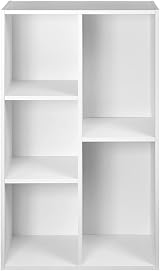 Amazon Basics Bookcase with 5 Compartments White 50 x 24 x 80 cm view 4