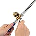 Jatzde LIXIANGNAN Mini Portable Pocket Fish Rod Pen Aluminum Alloy Fishing Rod Pole Reel Combos (Blue)