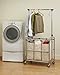 Seville Classics Mobile 3-Bag Reinforced Heavy-Duty Laundry Hamper Sorter Cart /w Clothes Rack