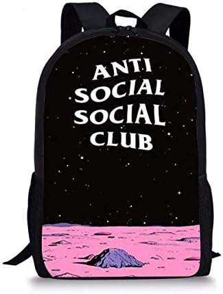 SKHGDbackbag Anti social social club Cute Print School Backpack For Boys Girls School Book Bags