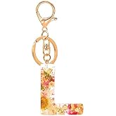 Initial Letter Keychains Flower Butterfly Pink Keychain Birthday Gifts for Women Bling Keychain For Backpack Wallet