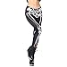 Dawdyfu Skeleton X-ray Bone Leg Leggings Stretchy Tights