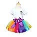 Little Kids Girls Rainbow Skirt Cute Tutu Dance Ballet Party Dress,Large / 4-7 Years,0#