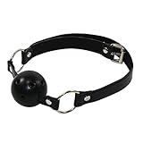 Besde Adult Sex Toy Slave Harness Silicone Ball Gag Bondage Fetish Mouth Restraints (Black)