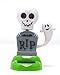 Solar-Powered Dancing Halloween ~ SKULL WITH GHOST AND R.I.P. HEADSTONE