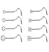 Jstyle 20G 8 Pcs Stainless Steel Nose Rings Studs Screw Piercing Body Jewelry 1.5mm 2mm 2.5mm 3mm Fang