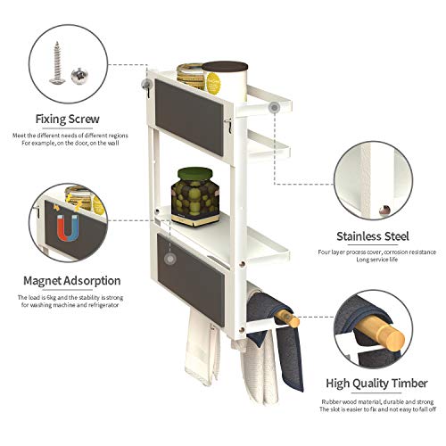 KORVOS Refrigerator Spice Rack Foldable Kitchen Storage Rack
