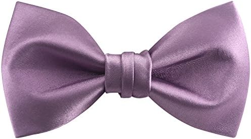 Mens Luxurious Matte Satin Pre-tied Bowtie Solid Bow Ties Various Colors