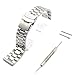 Rerii 22mm Width Stainless Steel Watch Band Strap with Quick-Release Pins for Moto 360 2 46mm / Samsung Gear 2,Gear 2 Neo,Gear 2 Live/LG G Watch W100,R W110,Urbane W150 / Pebble Time & Time Steel