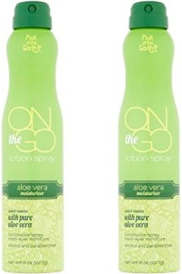 Fruit of the Earth On the Go Aloe Vera Lotion Spray, 8 oz (2 bottles)