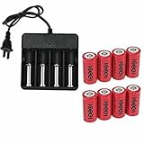 Paddsun® 8PCS 2400Mah 3.7V 16340 Rechargeable Battery Add 8 Slot 18650 16340 14500 Automatic Stop Battery Charger Adapter for Flashlight Camera DI