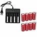 Paddsun® 8PCS 2400Mah 3.7V 16340 Rechargeable Battery Add 8 Slot 18650 16340 14500 Automatic Stop Battery Charger Adapter for Flashlight Camera DI
