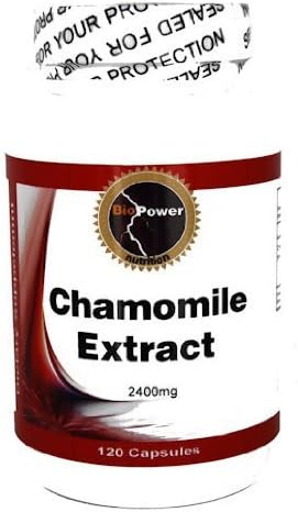 Chamomile # 120 Capsules Chamomile 2400 Mg Digestive Aid Alleviate Gas Insomnia - BioPower Nutriton by BioPower