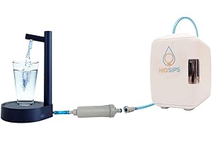 HID SIPS 4L Mini Fridge and Desktop Water Dispenser, Quick Connect attachements Beverage Cooler, 1 HID SIPS Mini Fridge, 1 Beverage Storage Container, 1 Replacable 200 Gallon Water Filter