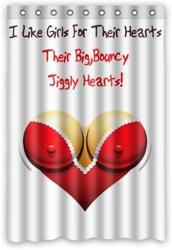 Popular Bath I Like Girls For Their Heart Their Big Bouncy Jiggly Heart Bath Set (48" x 72" )