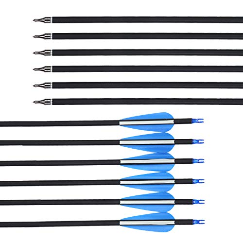 Carbon Archery Arrows 30 Inch - Practice Hunting Arrows For Recurve & Compound Bows, Pack Of 12