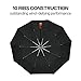 Windproof Folding Travel Umbrella Rain Umbrella for Men Women and Family Automatic Open&Close Wood Handle (Black)
