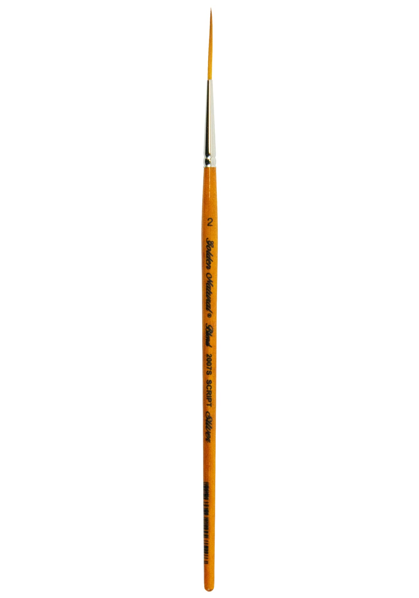 Silver Brush Limited 2007S-2 Golden Natural Professional Script Liner Brush, Natural and Synthetic Blend Filament Watercolour, Acylic and Oil Paint Brush, Size 2, Short Handle