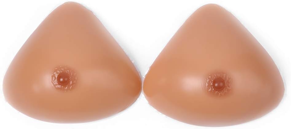 DNZY 1 Pair of A-KK Cup Waterdrop Shape Silicone Breast Form Artificial Boobs for Mastectomy Cosplay Ships Plain Package, Brown,14XL/KKcup:6KG